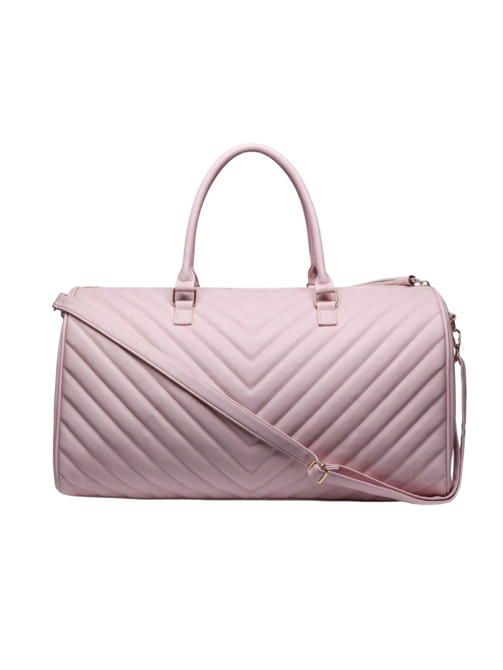 Ms. Lovely Pink Large Chevron Weekender Duffle Bag - 22” x 10” x 11”